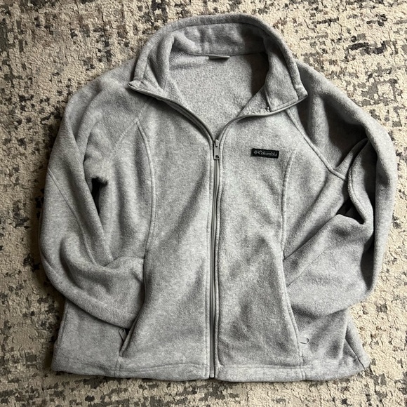 Columbia Jackets & Blazers - Columbia Light Gray Full-Zip Fleece Jacket